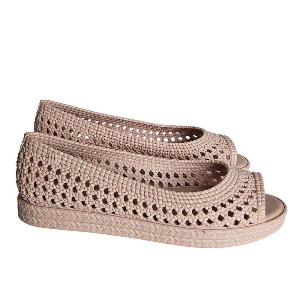 Melissa Beige Woven Flats